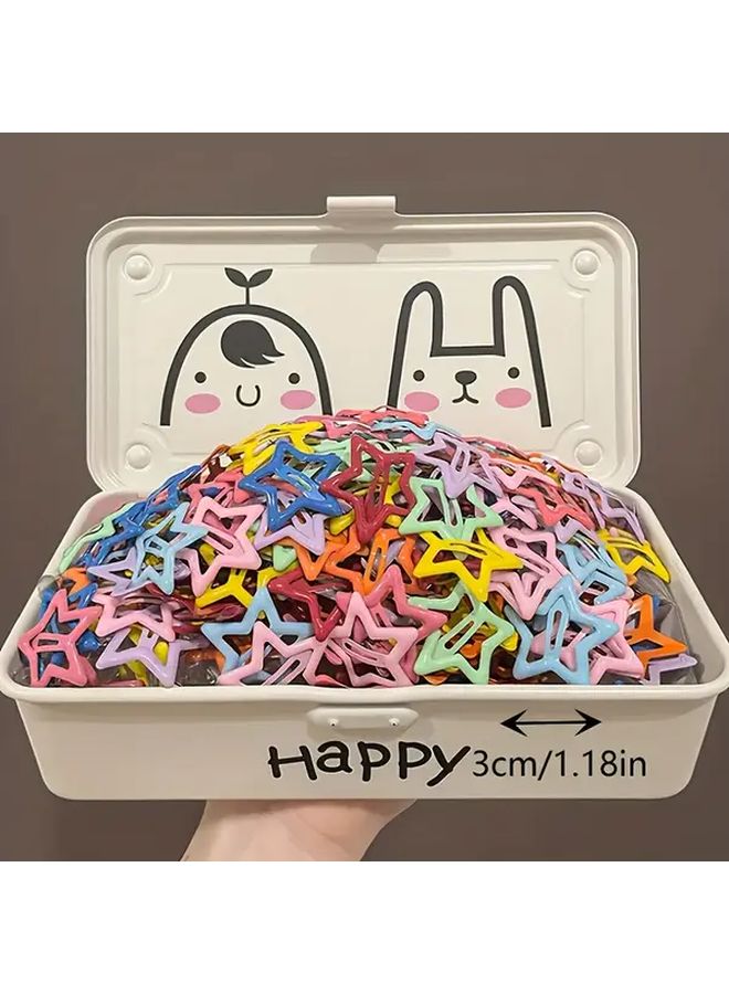 Sweet Fresh Five Pointed Star Hair Clips 50 Pieces Multicolor Alloy Hairpins for Women - Image 3